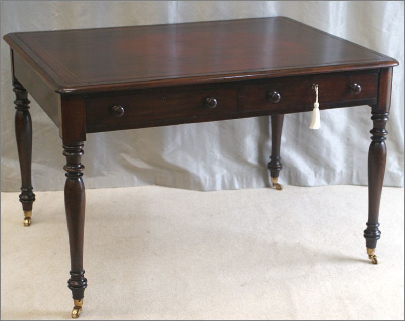3042 Antique William IV Mahogany Library Table (7)